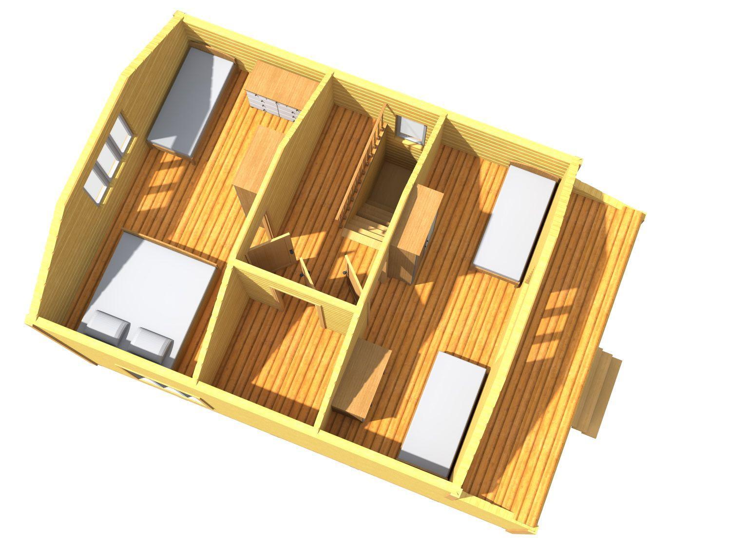 картинка Проект каркасного дома 6х9 (№К100) от компании Люксстрой