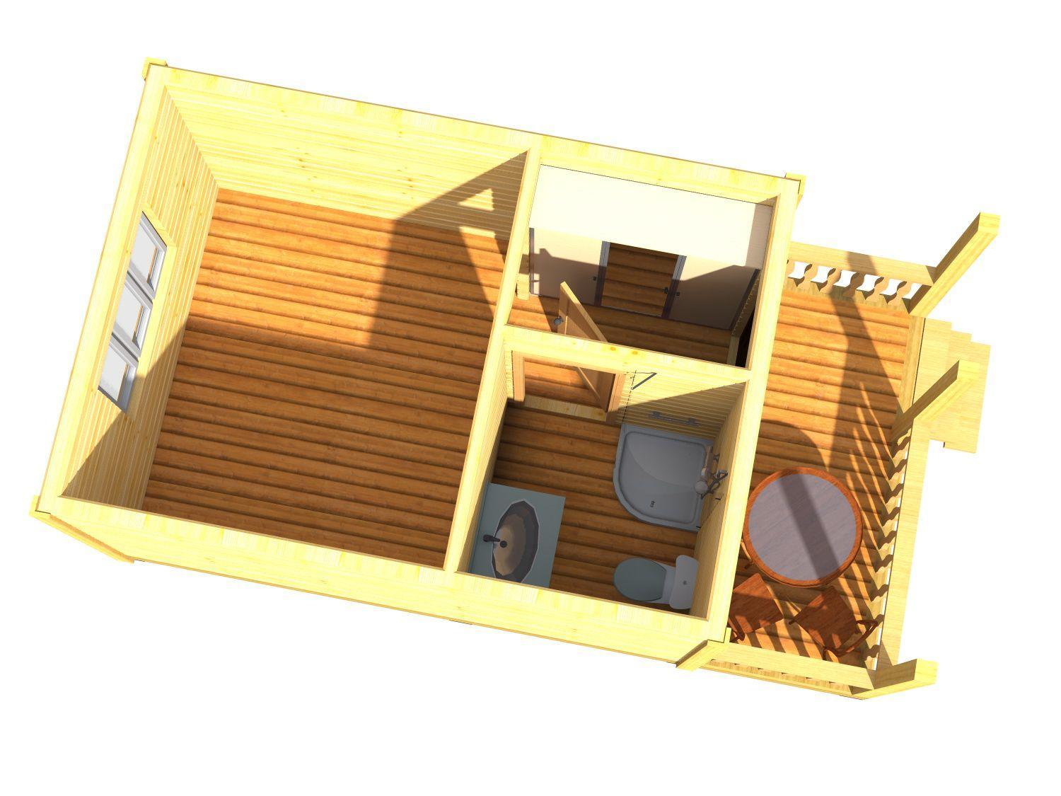 картинка Проект каркасного дома 3.5х6.5 (№К32) от компании Люксстрой