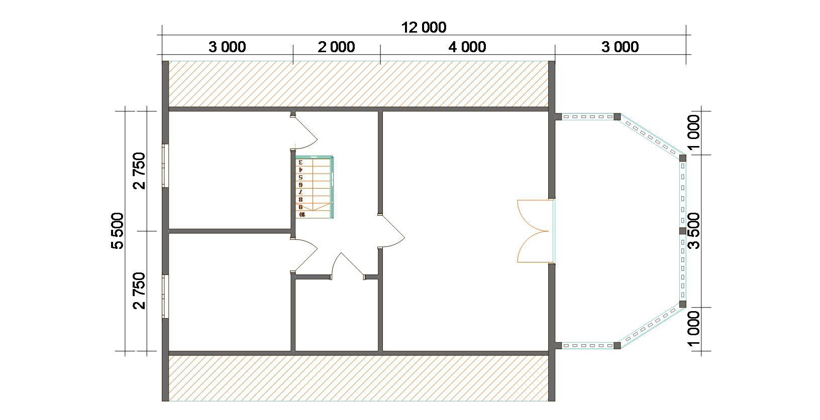 картинка Проект каркасного дома 9х12 (№К88) от компании Люксстрой