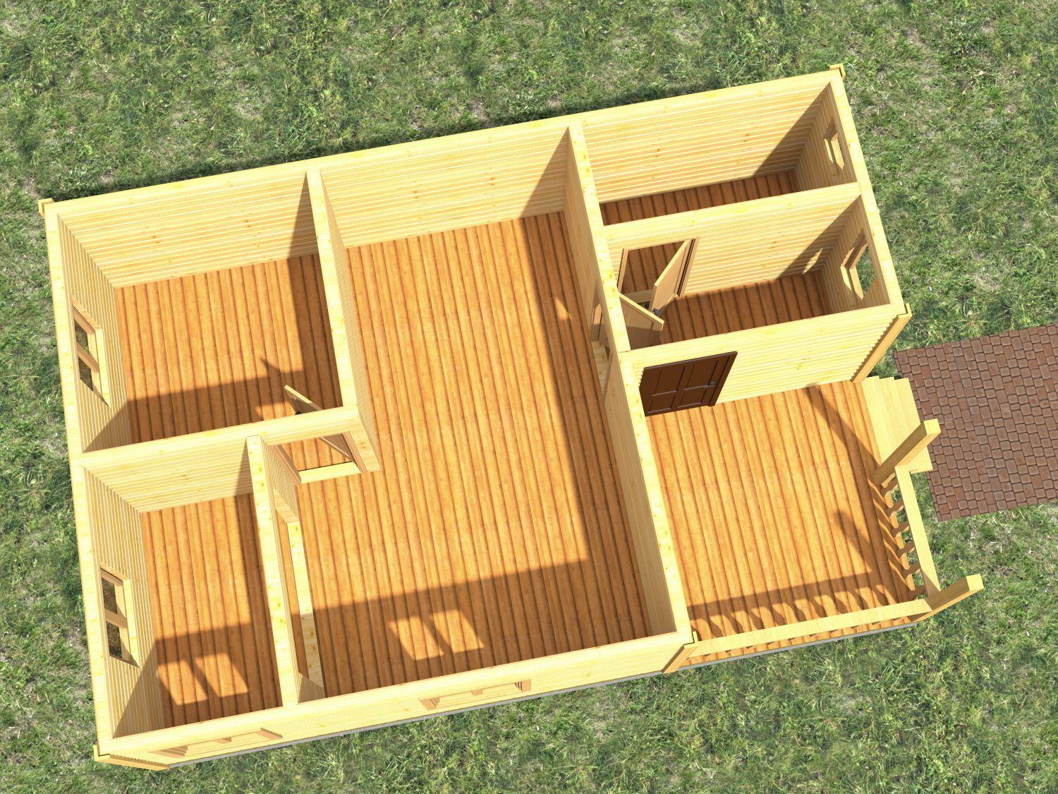 картинка Проект каркасного дома 6х9 (№К1) от компании Люксстрой