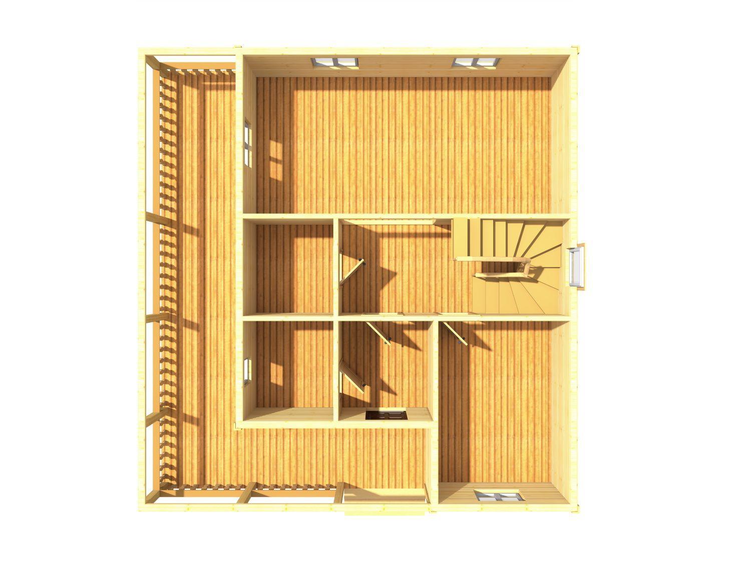 картинка Проект каркасного дома 9х9,5 (№К110) от компании Люксстрой