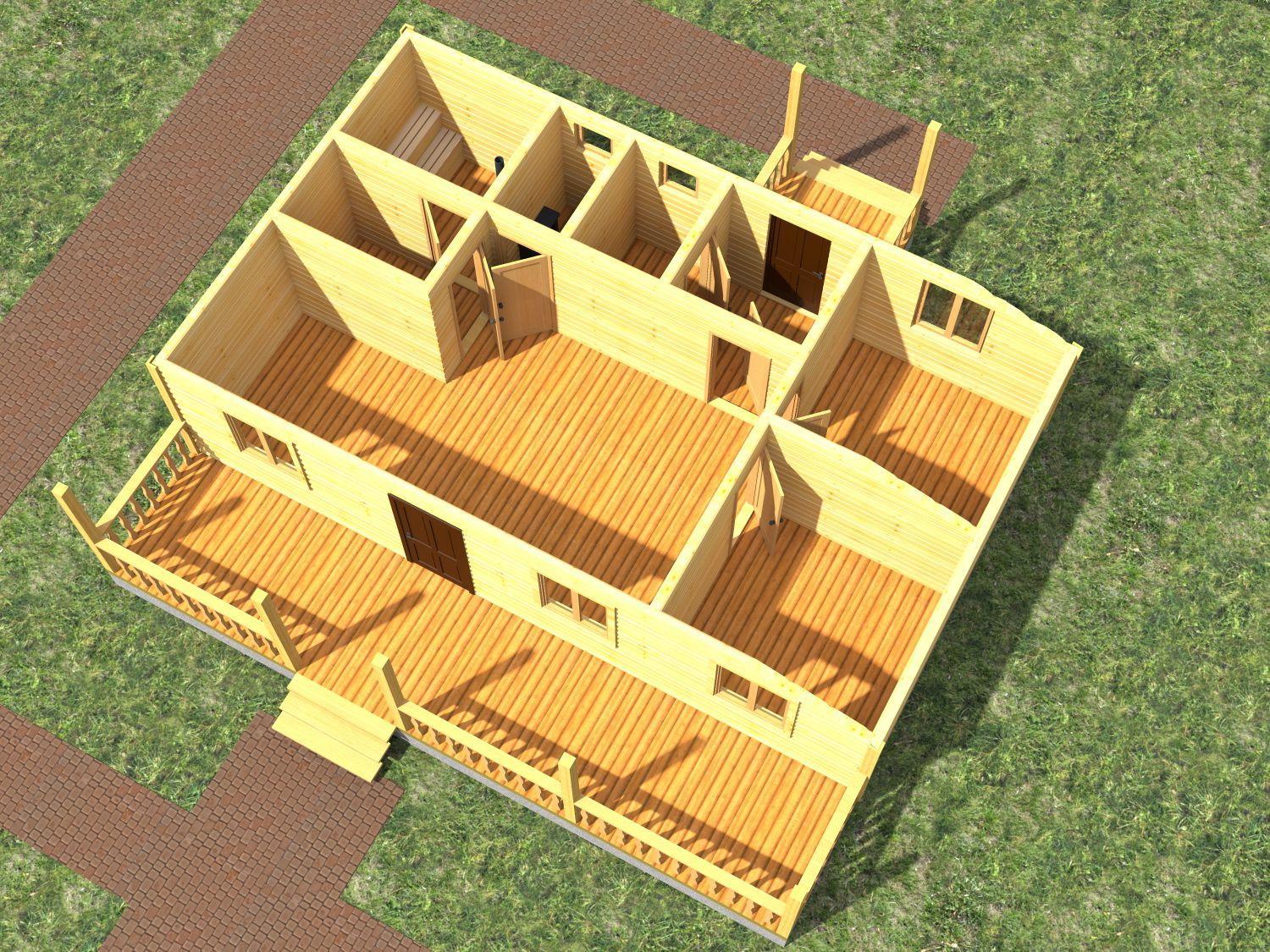 картинка Проект каркасного дома 9.5х10 (№К53) от компании Люксстрой