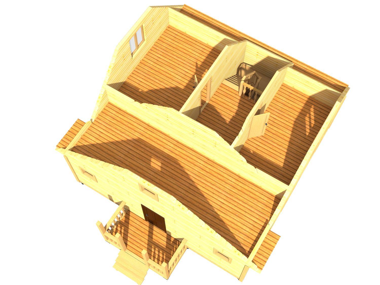 картинка Проект каркасного дома 8х8 (№К80) от компании Люксстрой