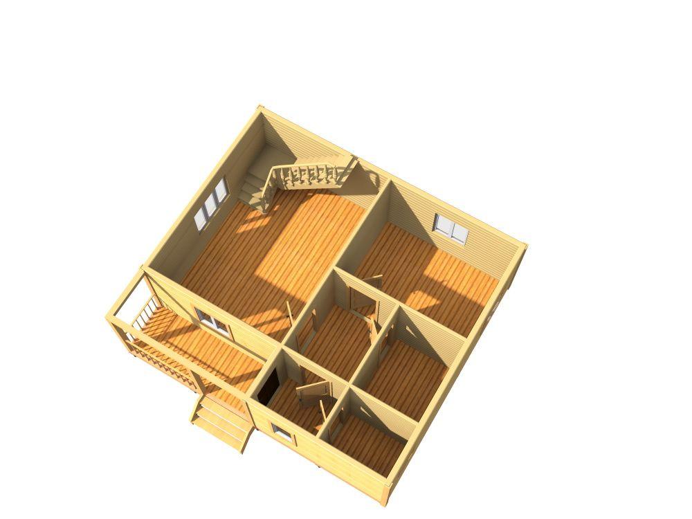 картинка Проект каркасного дома 7х8 (№К103) от компании Люксстрой