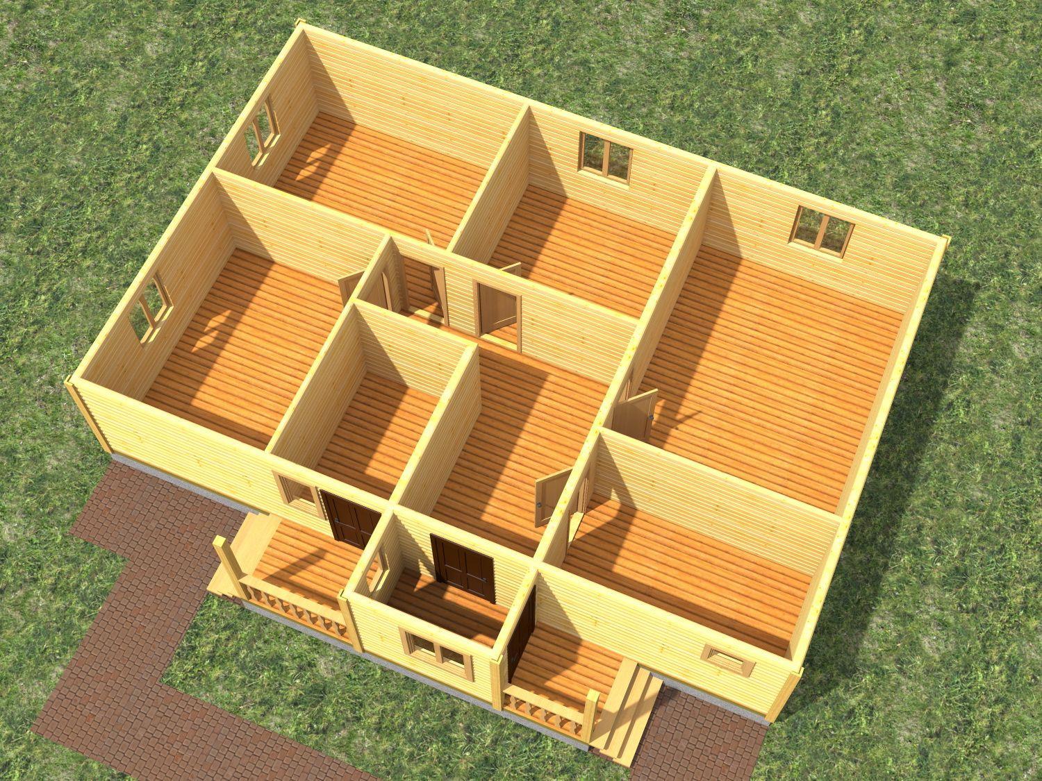 картинка Проект каркасного дома 9.5х12 (№К55) от компании Люксстрой
