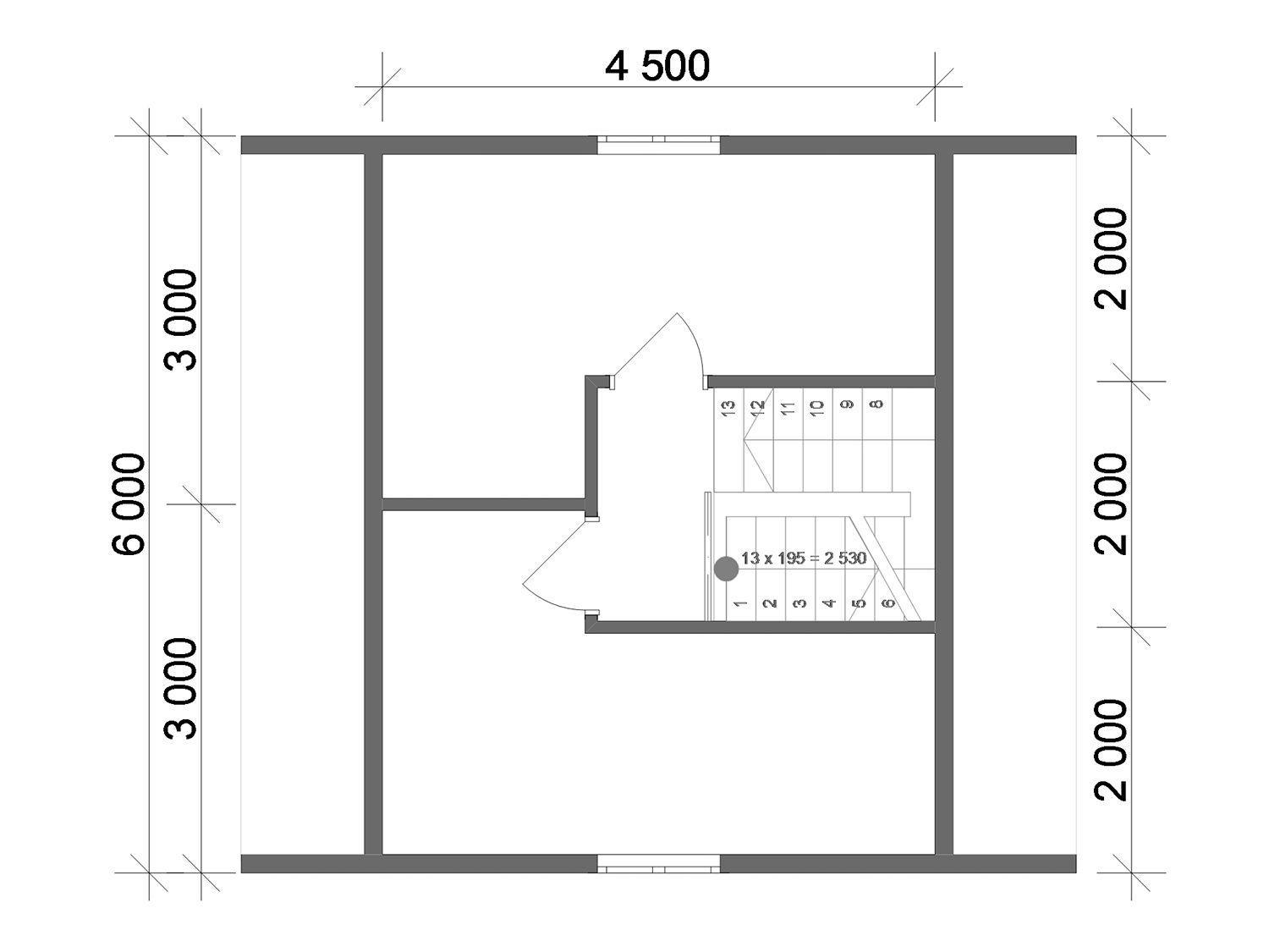 картинка Проект каркасного дома 6х6 (№К70) от компании Люксстрой