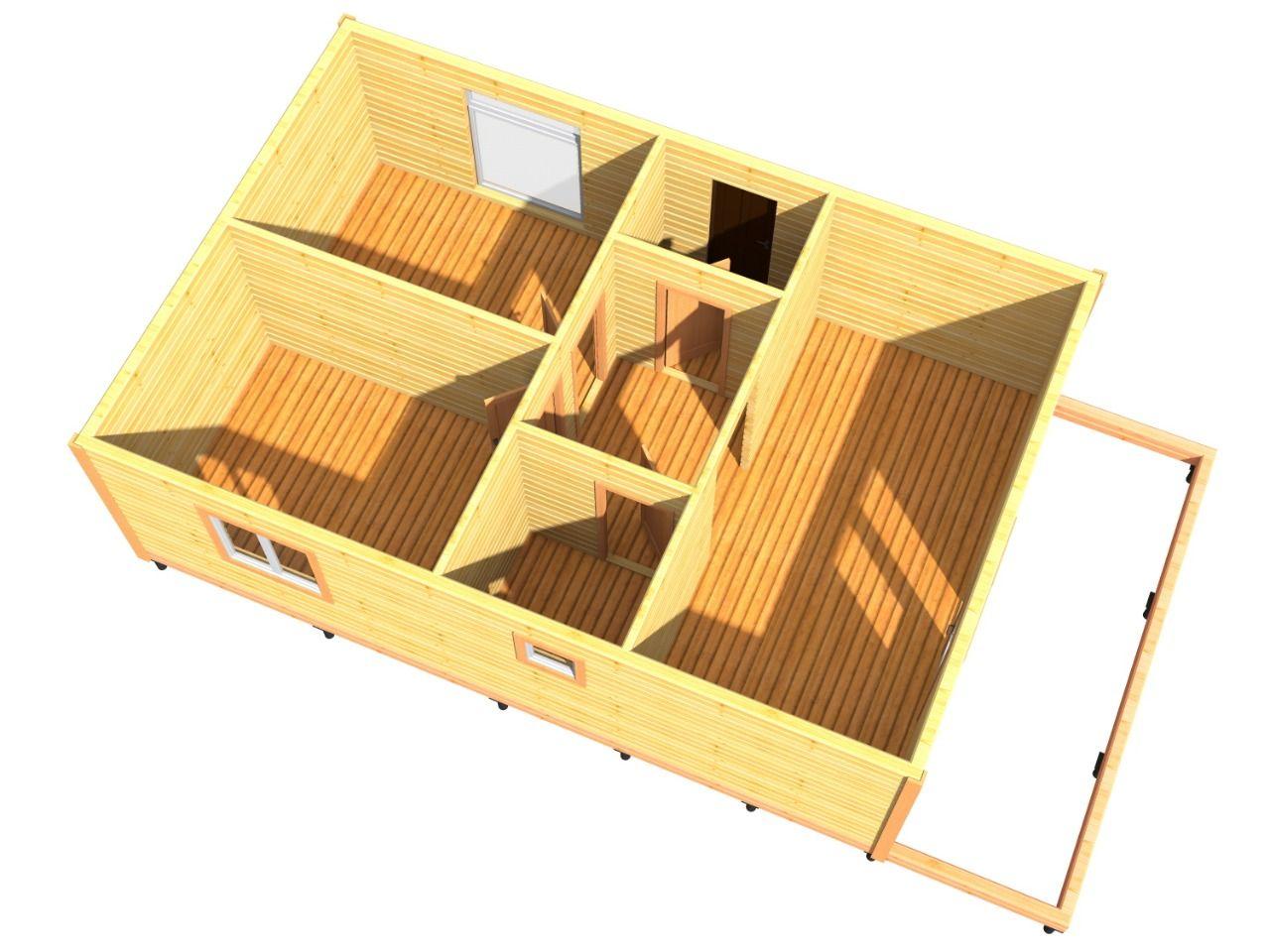картинка Проект каркасного дома 6х11 (№К43) от компании Люксстрой