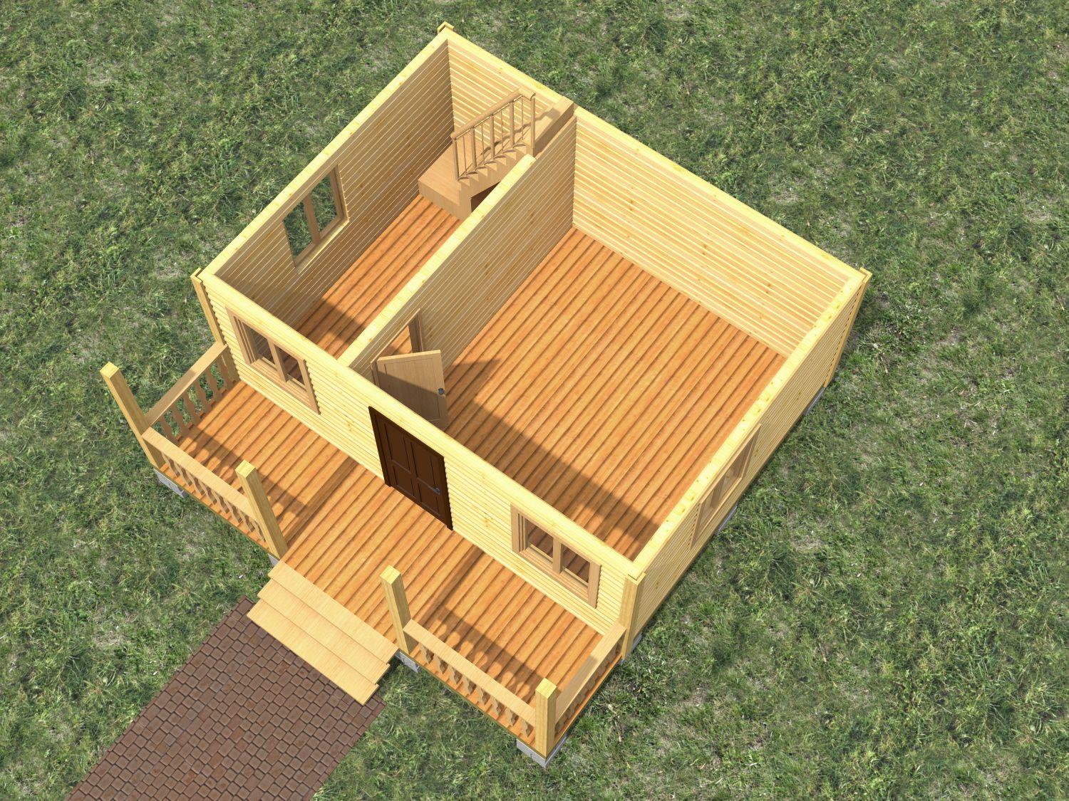 картинка Проект каркасного дома 6х6 (№К91) от компании Люксстрой