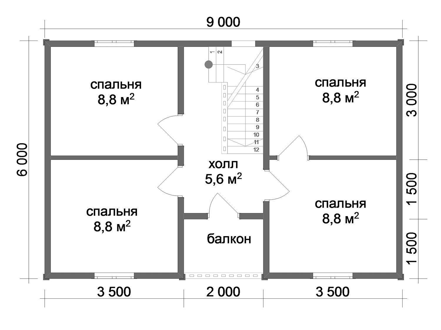 Каталог Проект дома 7х9 (№Д27) от компании Люксстрой