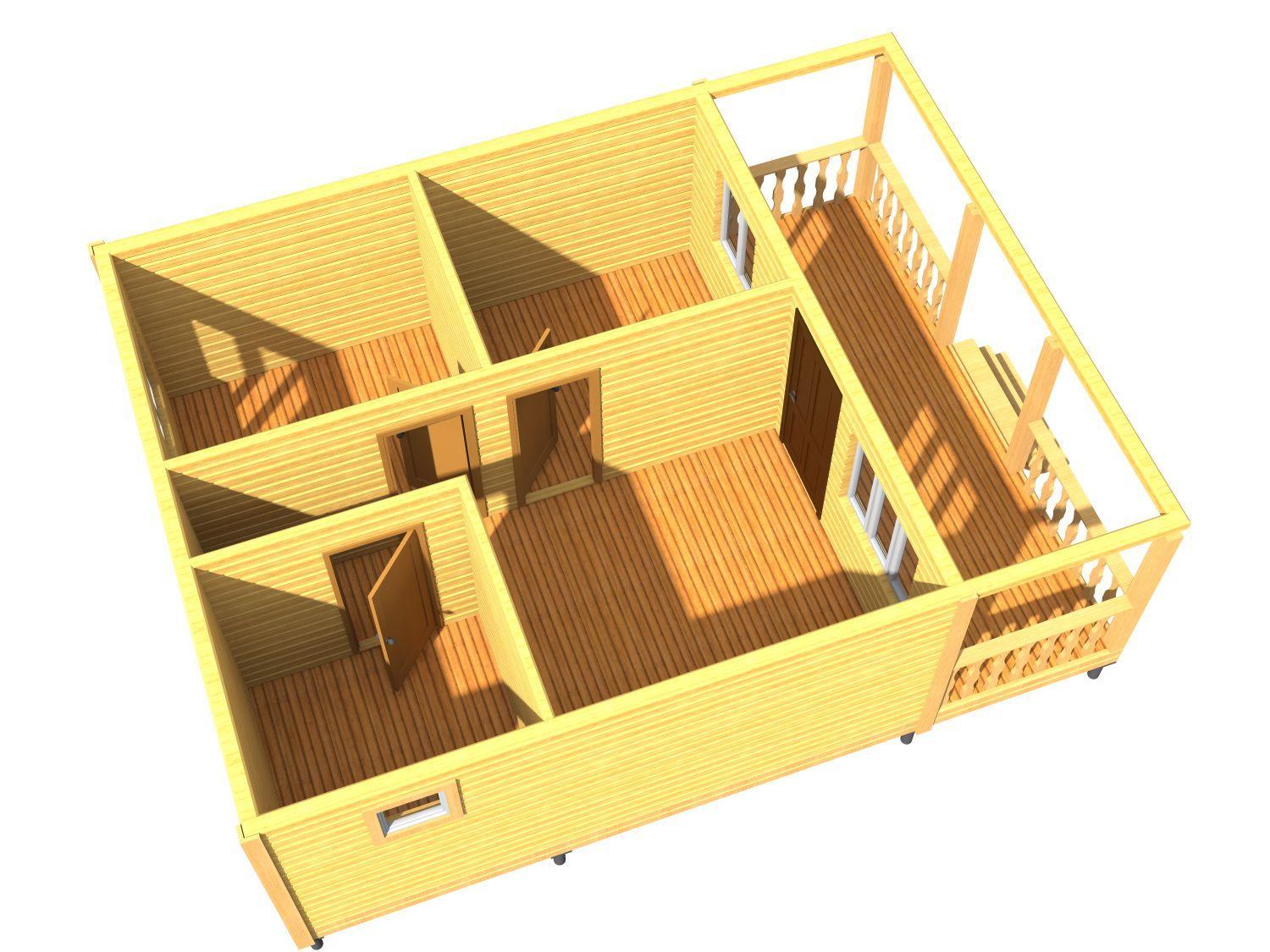 картинка Проект каркасного дома 6х8 (№К37) от компании Люксстрой
