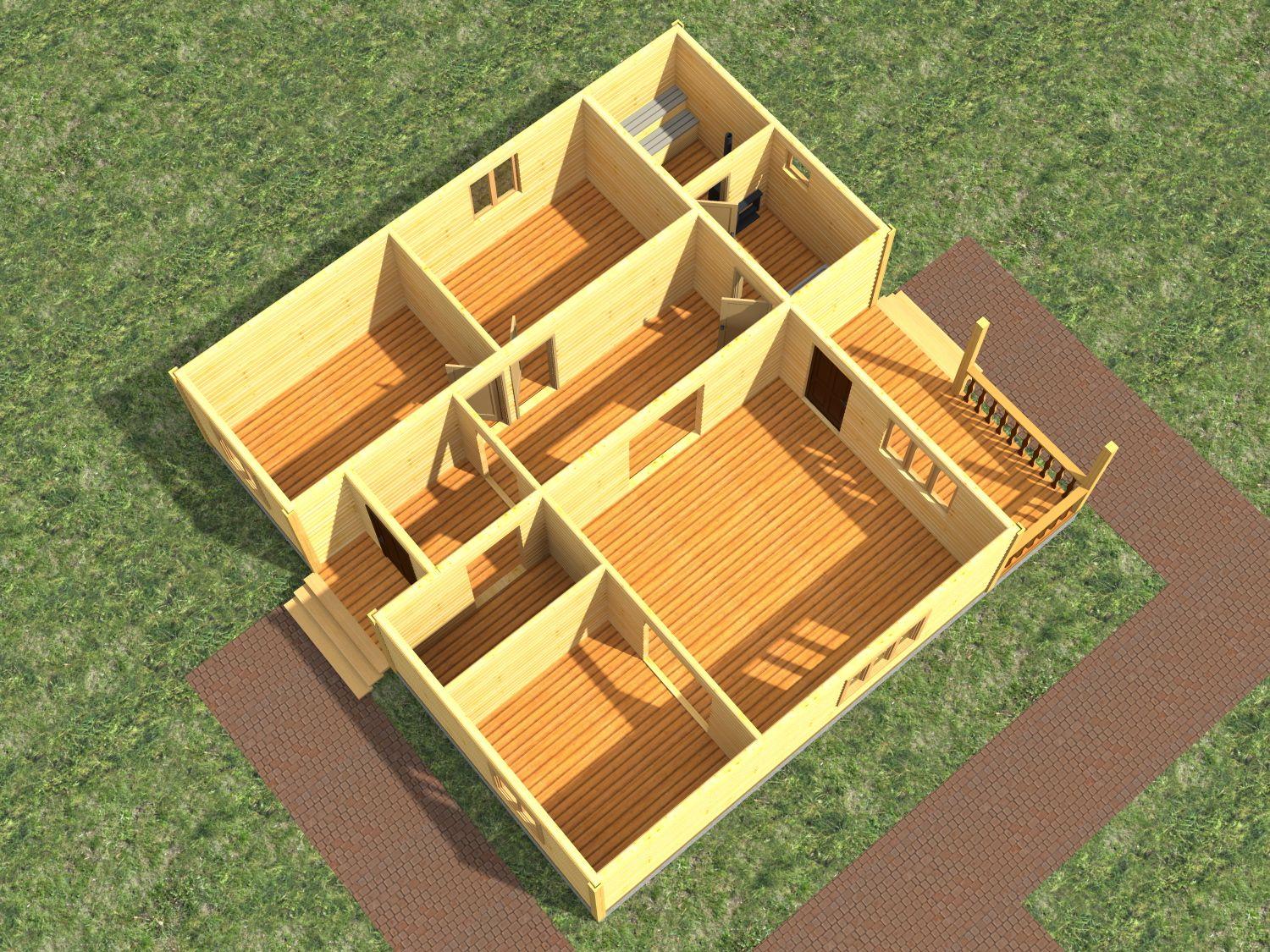 картинка Проект каркасного дома 10х10 (№К61) от компании Люксстрой