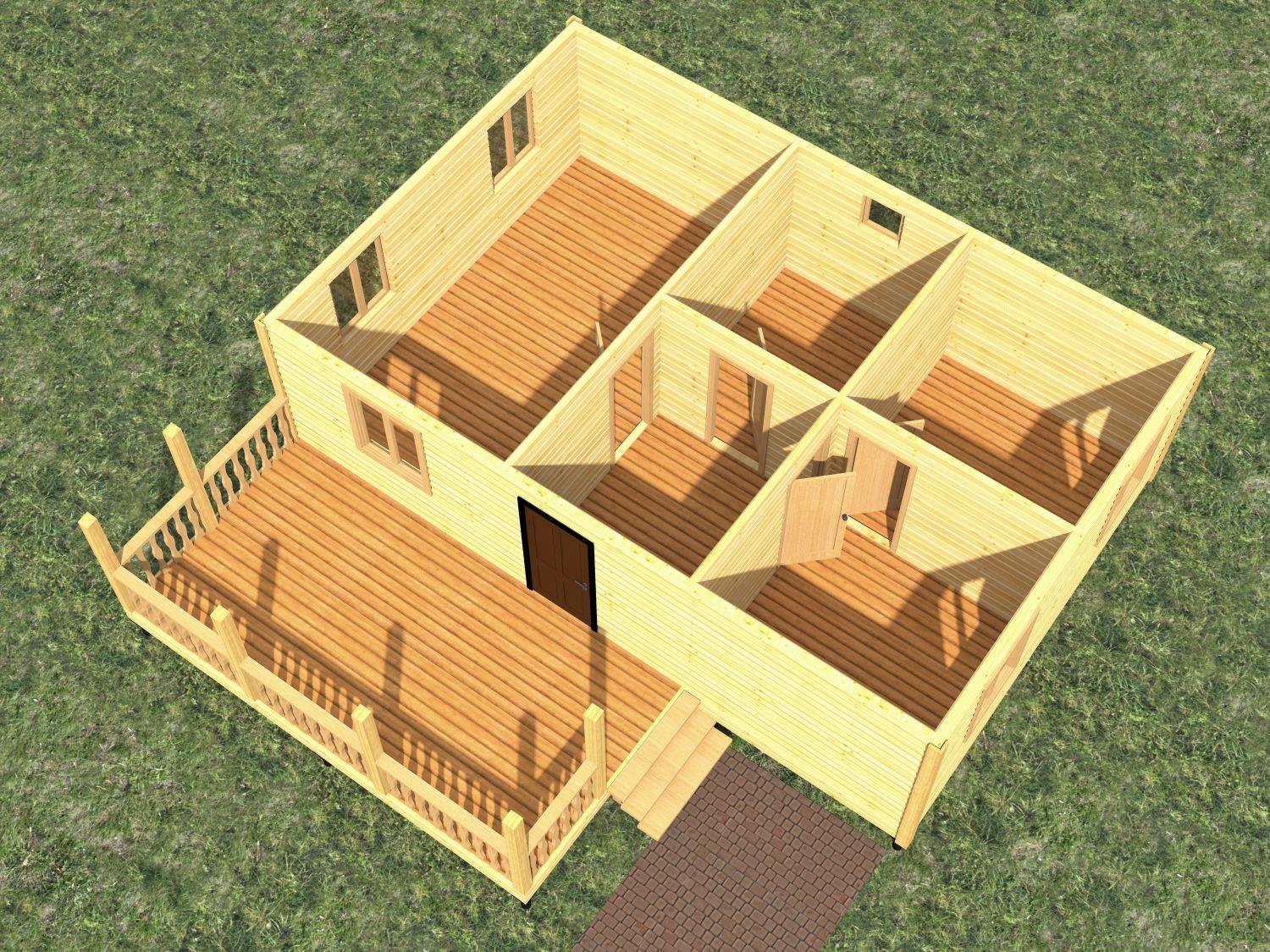 картинка Проект каркасного дома 9х9 (№К58) от компании Люксстрой
