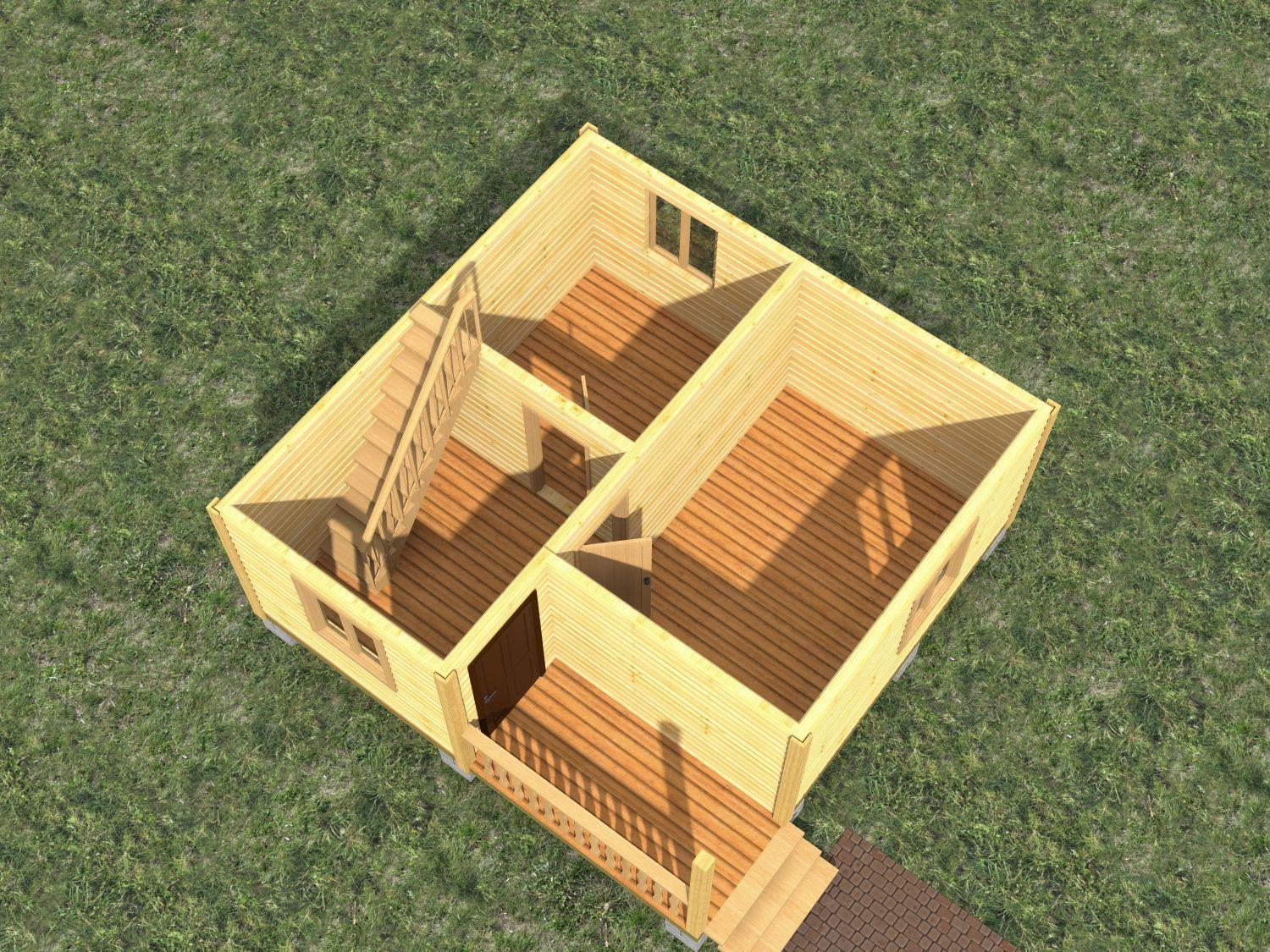 картинка Проект каркасного дома 6х6 (№К20) от компании Люксстрой