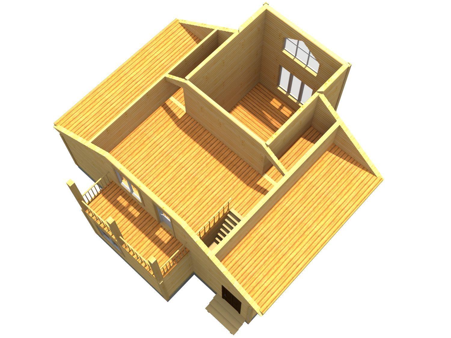 картинка Проект каркасного дома 10х10 (№К90) от компании Люксстрой